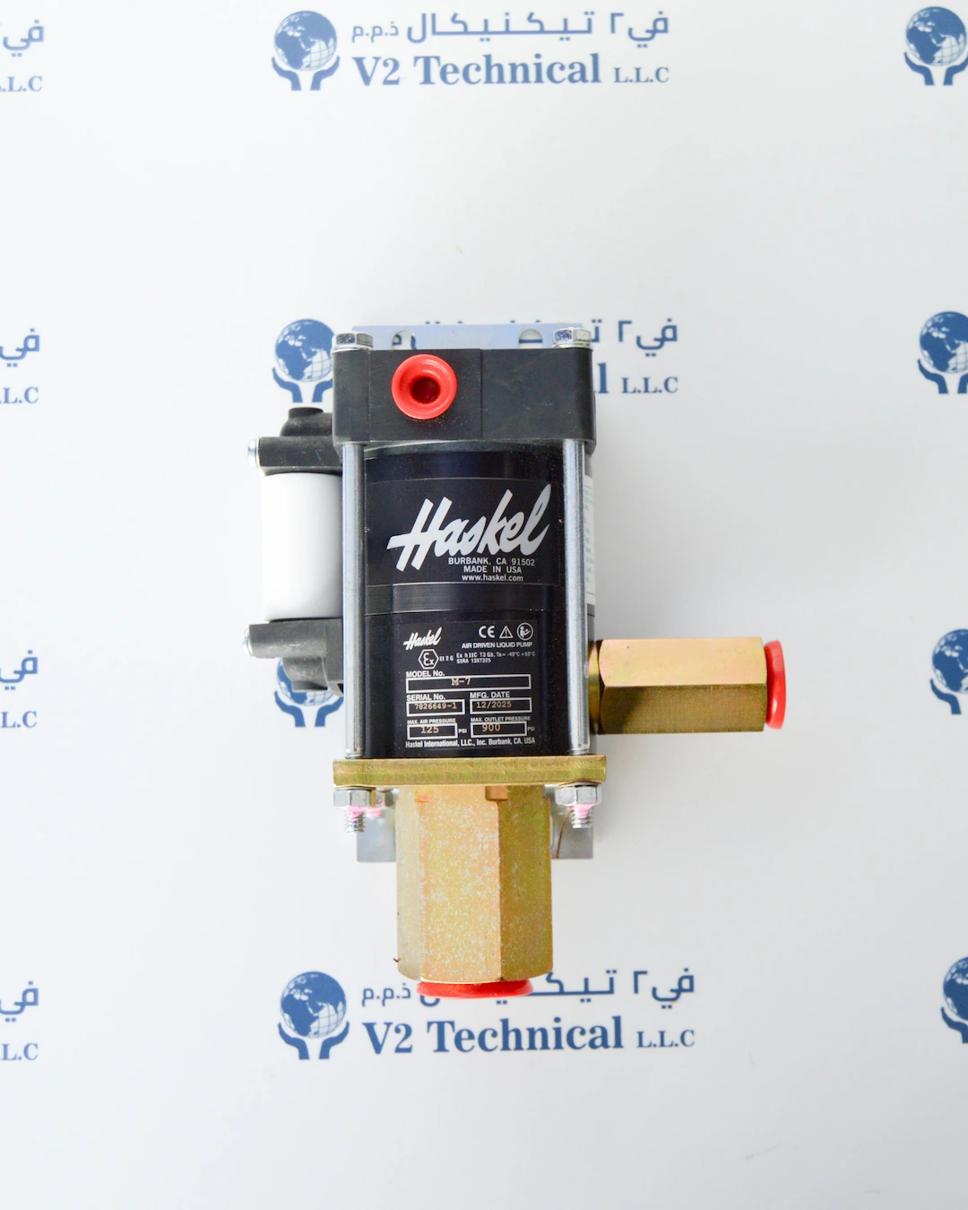 Haskel M-7 Air Driven Liquid Pump 0.33HP 900PSI ATEX Marine - V2 Technical LLC UAE