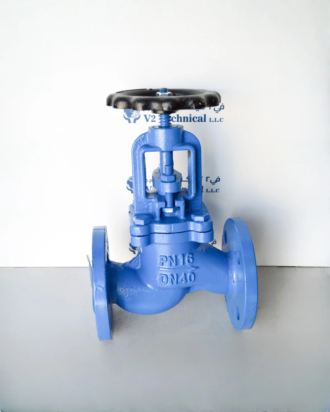 Cast Iron Globe Valve PN16 DN40 Flanged Marine - V2 Technical LLC UAE