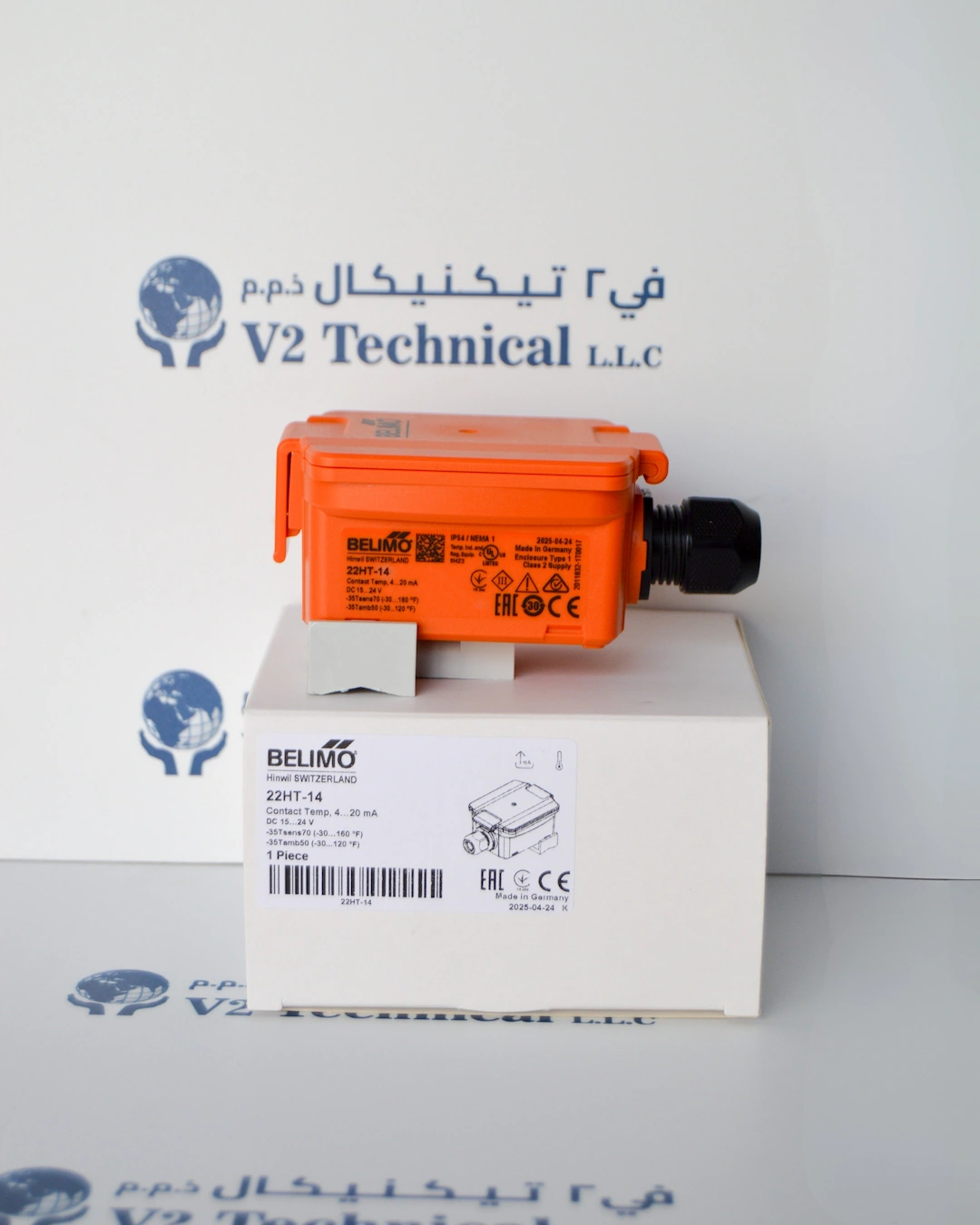 Belimo 22HT-14 Orange Contact Temperature Sensor Box HVAC Marine - V2TK Shop Ajman UAE