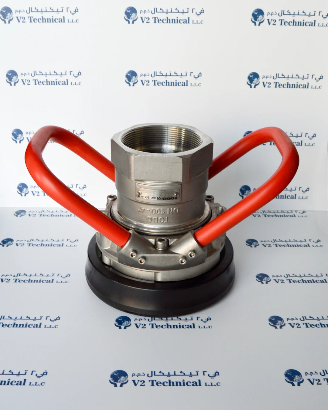 TODO DN100 4 Inch Dry Break Hose Unit Red Handles SS316L - V2TK Shop Ajman UAE