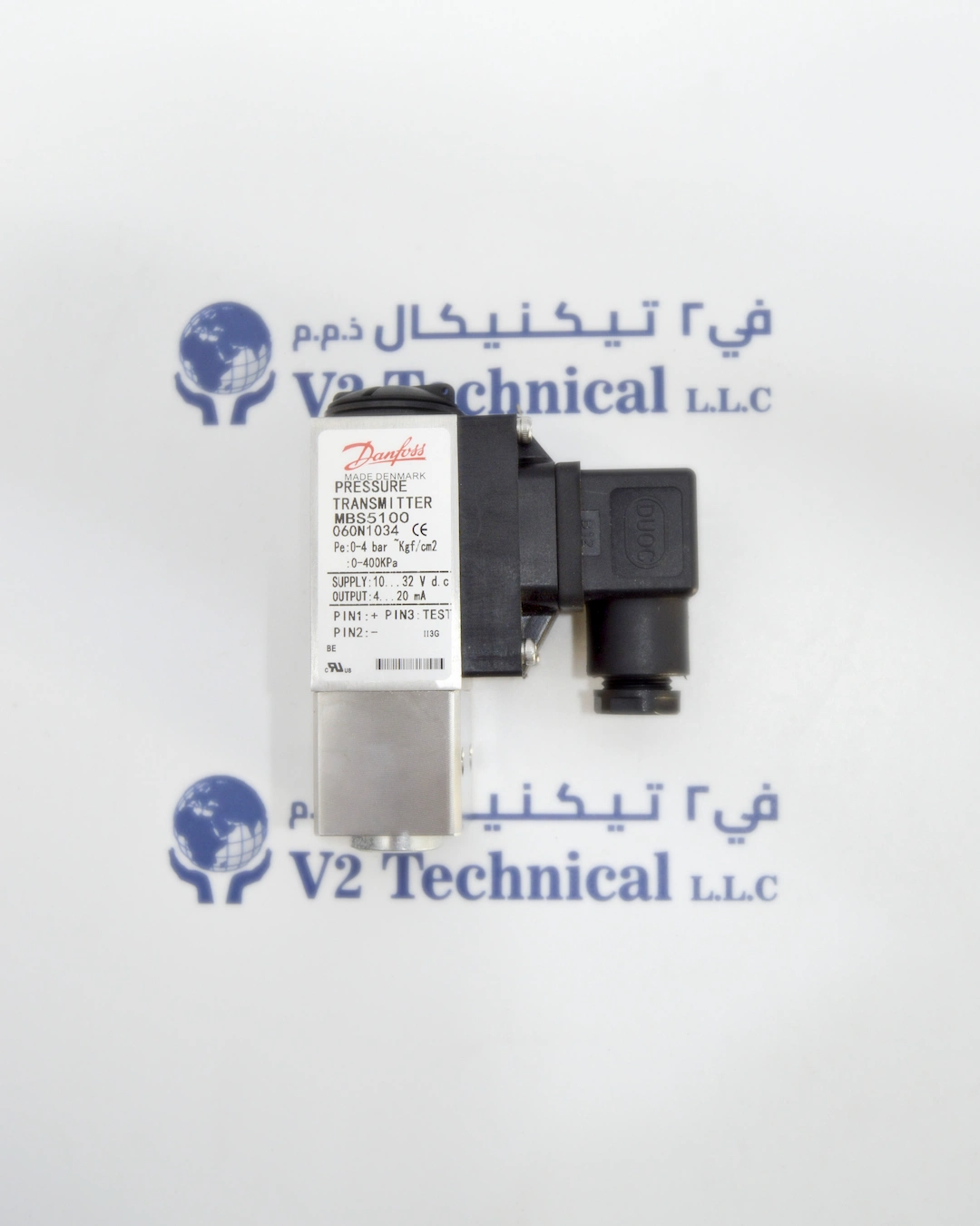 Danfoss MBS5100 060N1034 Marine Pressure Transmitter 0-4 Bar 4-20mA Made Denmark UAE - V2 Technical LLC Ajman
