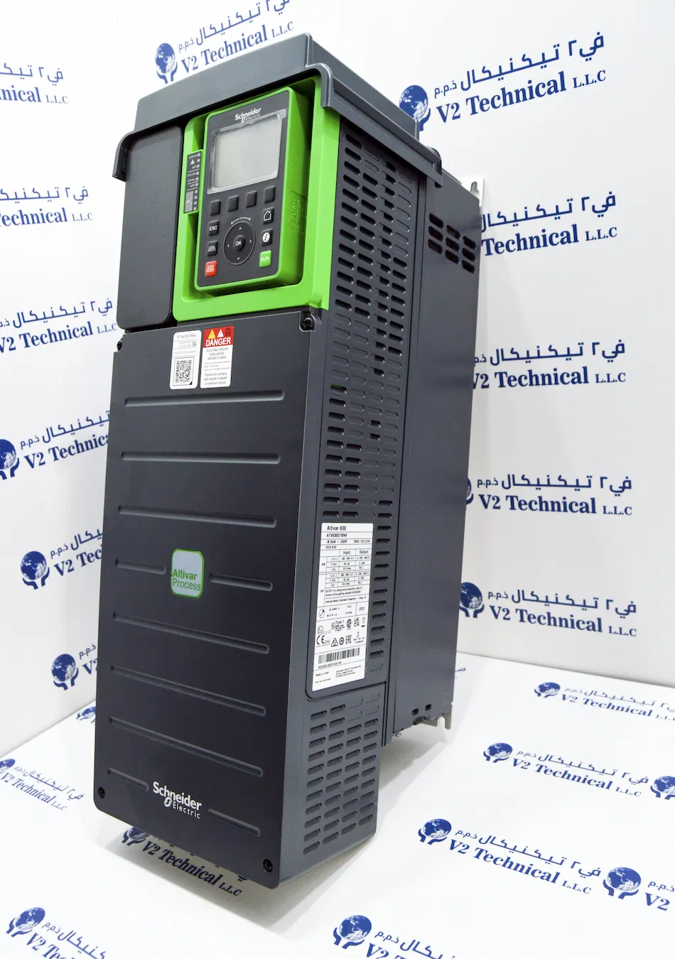Schneider ATV630D18N4 Altivar Process Drive Rating Label ATEX UL CE Marine HVAC Pump - V2TK Shop UAE